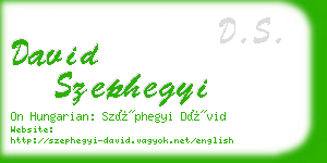 david szephegyi business card